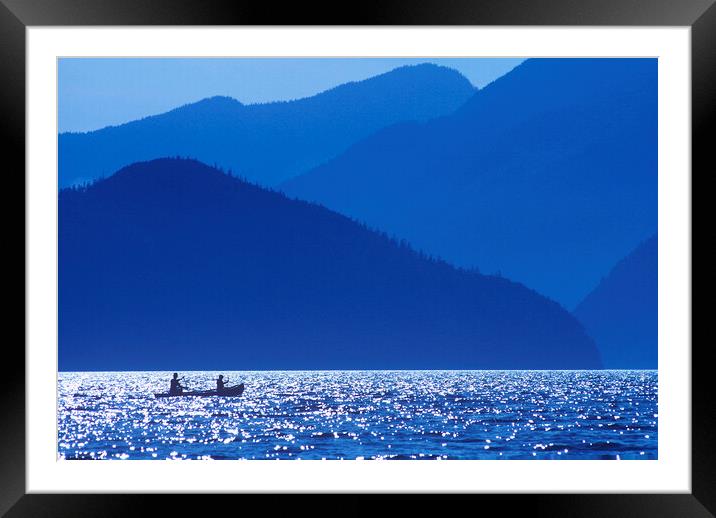 Canoeing Among the Mountains Framed Mounted Print by Dave Reede