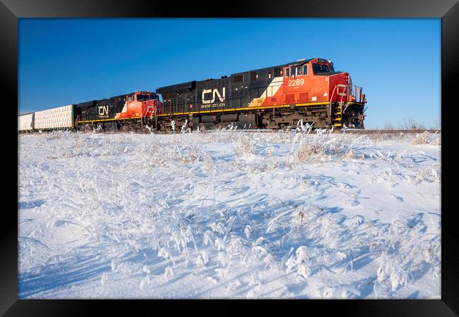 train in winter Framed Print by Dave Reede