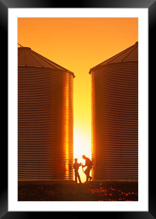 Father and Son Farmers Framed Mounted Print by Dave Reede