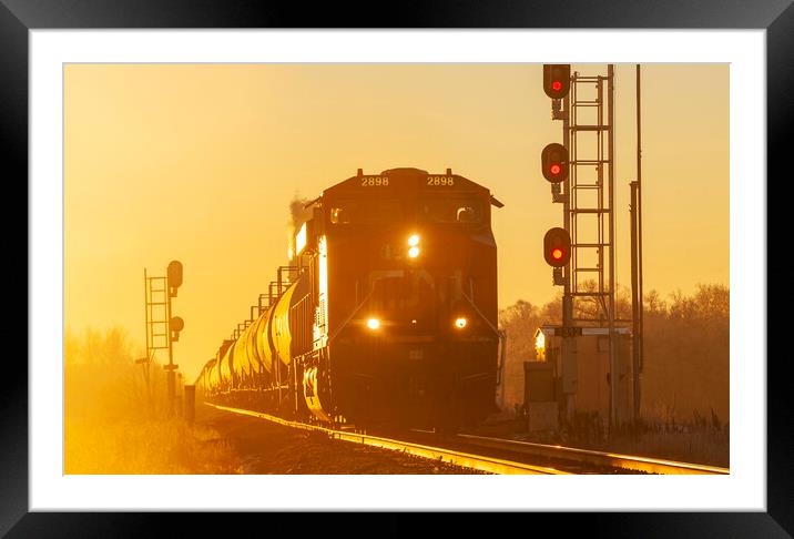 Passing the Rail Signal Framed Mounted Print by Dave Reede