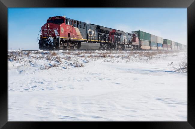 En Route in Winter Framed Print by Dave Reede