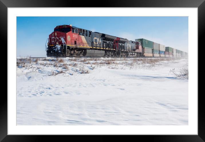 En Route in Winter Framed Mounted Print by Dave Reede