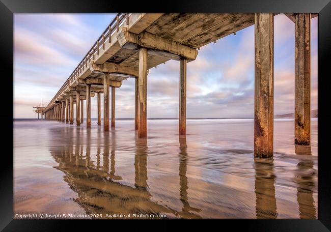Pastel Hues At Scripps Pier Framed Print by Joseph S Giacalone