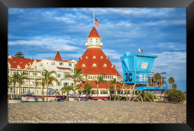 3C At Coronado Central Beach Framed Print by Joseph S Giacalone