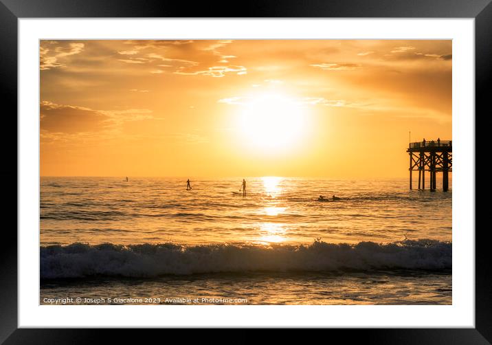 Bright Summer Sunset - San Diego, California Framed Mounted Print by Joseph S Giacalone