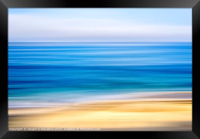 Golden Beach Coastal Abstract Framed Print by Joseph S Giacalone