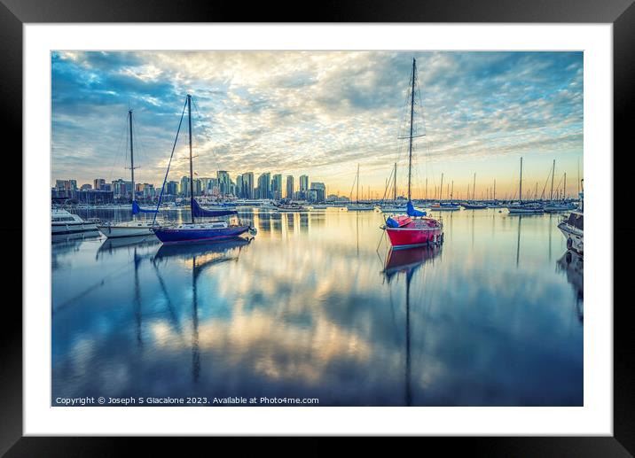 Perfect Cloud Reflection - San Diego Framed Mounted Print by Joseph S Giacalone