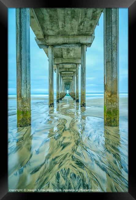 Patterns Under The Pier Framed Print by Joseph S Giacalone