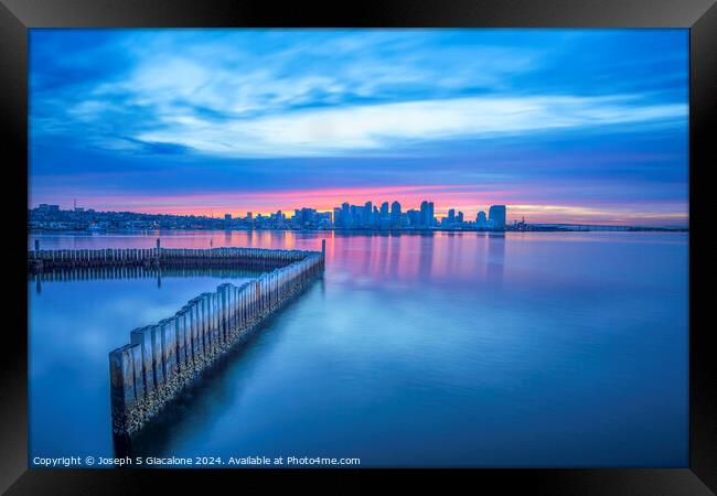 Mostly Blue - San Diego Harbor Framed Print by Joseph S Giacalone