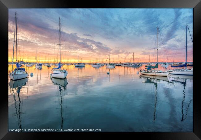 Harbor Sunset - San Diego, California Framed Print by Joseph S Giacalone