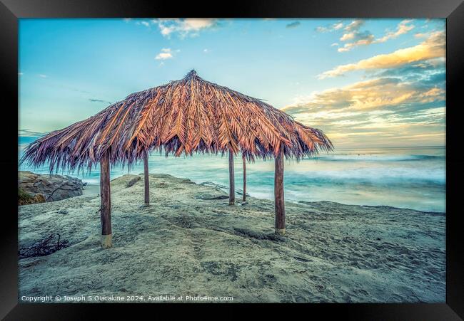 Surf Shack Sunrise Framed Print by Joseph S Giacalone