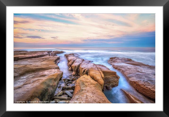 Once Together - La Jolla Coast Framed Mounted Print by Joseph S Giacalone