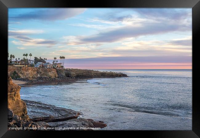 Another Sunset - San Diego Coast Framed Print by Joseph S Giacalone