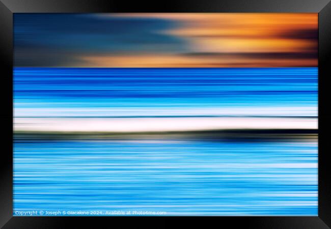Coastal Sea and Sunset Abstract Framed Print by Joseph S Giacalone