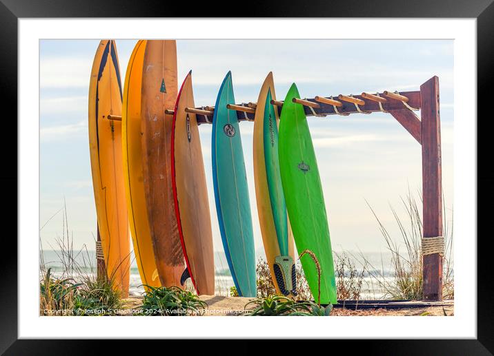 Surf Stand Framed Mounted Print by Joseph S Giacalone