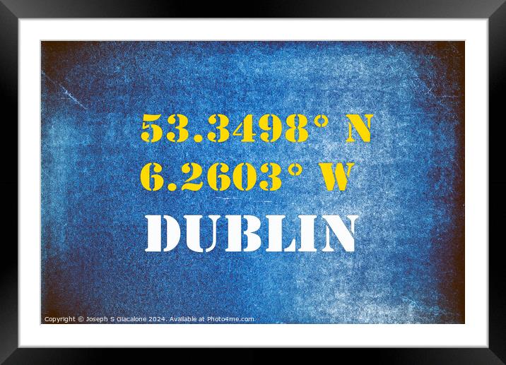 GPS Dublin Framed Mounted Print by Joseph S Giacalone