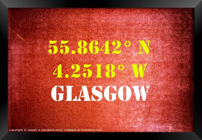 GPS Glasgow Framed Print by Joseph S Giacalone