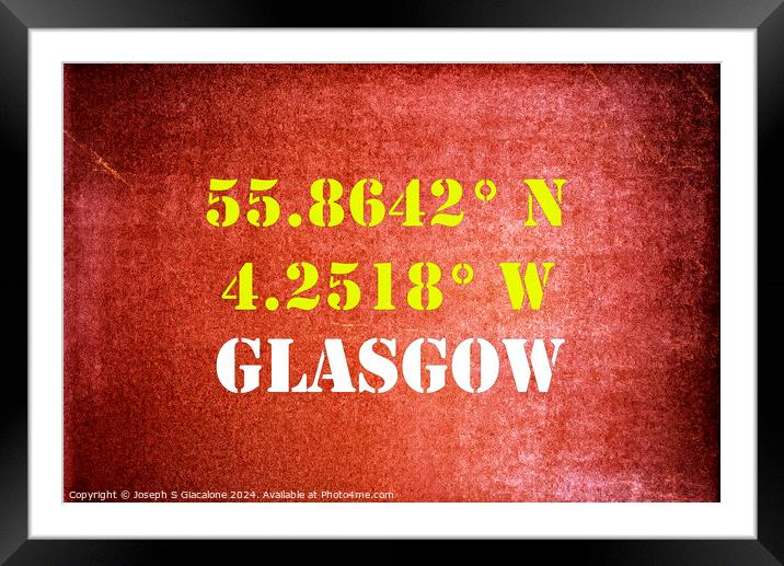 GPS Glasgow Framed Mounted Print by Joseph S Giacalone