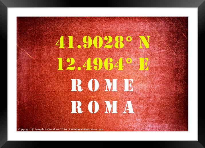 GPS Rome Framed Mounted Print by Joseph S Giacalone