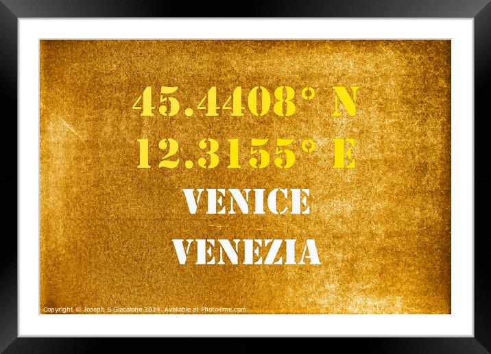 GPS Venice Framed Mounted Print by Joseph S Giacalone