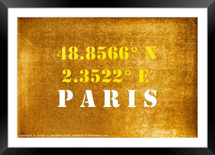 GPS Paris Framed Mounted Print by Joseph S Giacalone