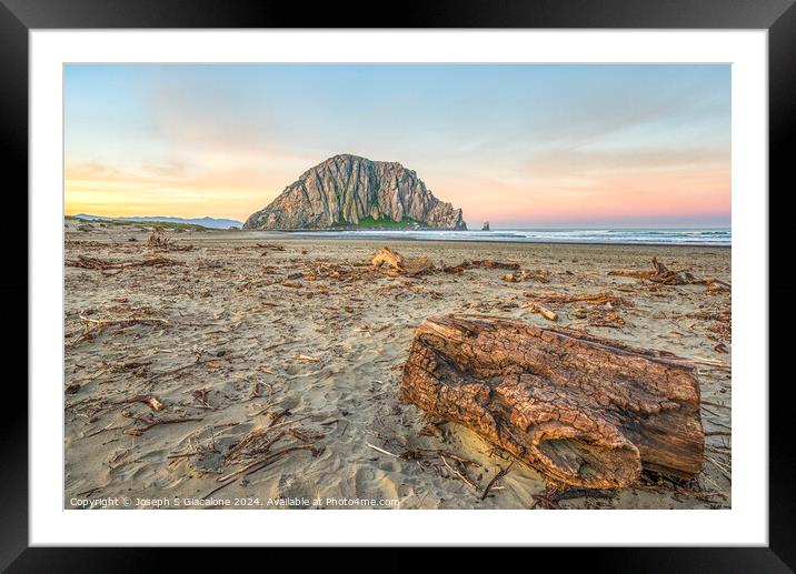 From Driftwood To Morro Rock Framed Mounted Print by Joseph S Giacalone