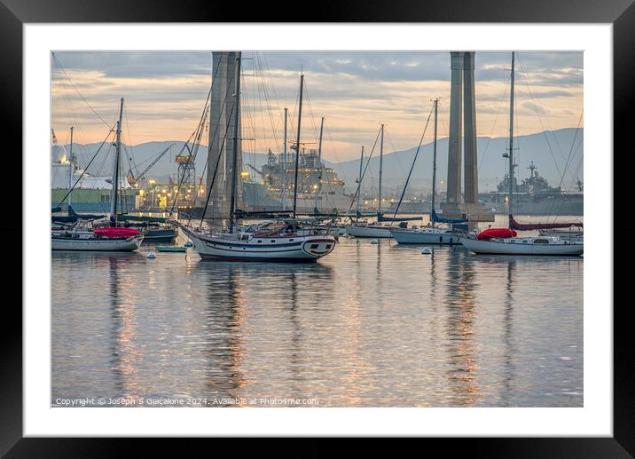 Nautical Morning - Coronado California Framed Mounted Print by Joseph S Giacalone
