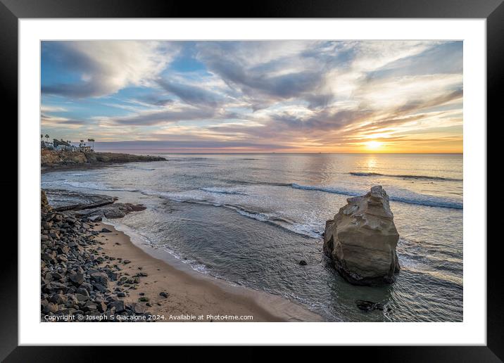 A Winter Sunset at Sunset Cliffs Framed Mounted Print by Joseph S Giacalone