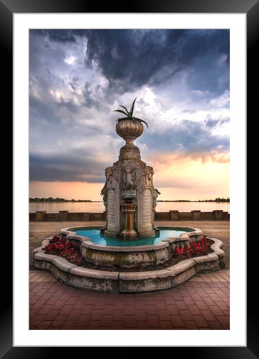 Memorial fountain Framed Mounted Print by Dejan Travica