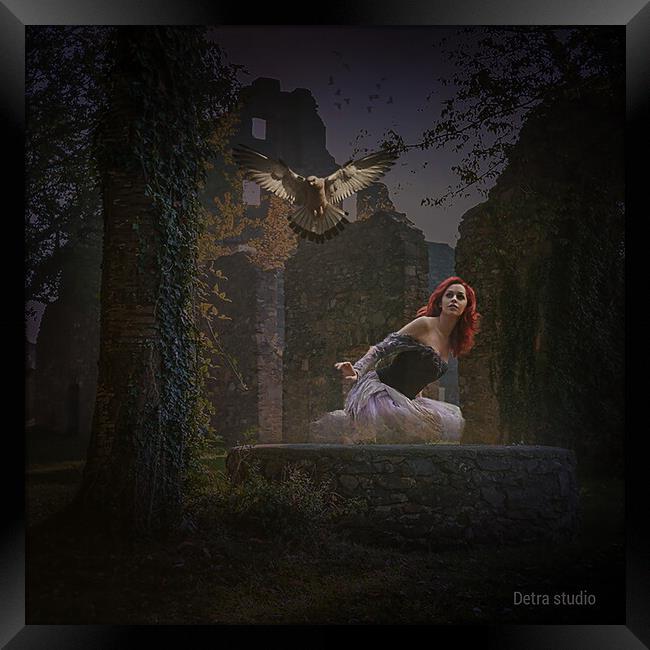 The Girl And The Hawk Framed Print by Dejan Travica