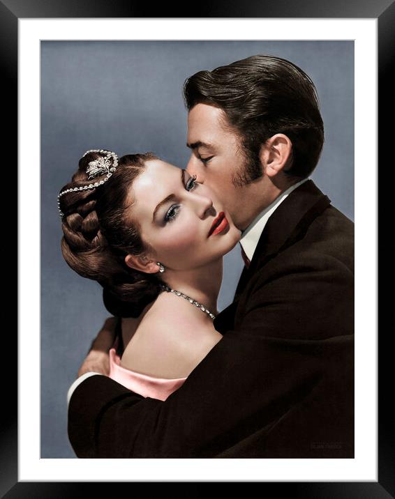 Ava Gardner as Pauline Ostrovsky and Gregory Peck as Fedja Framed Mounted Print by Dejan Travica