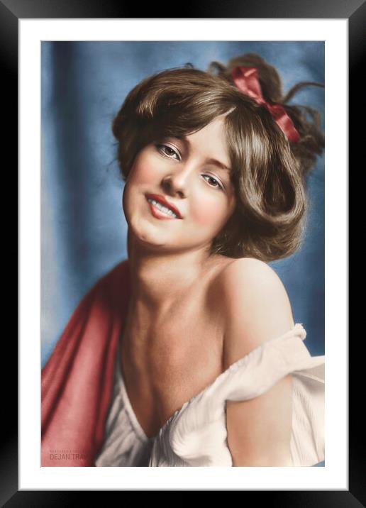 Evelyn Nesbit a popular American actress, chorus girl and artist Framed Mounted Print by Dejan Travica