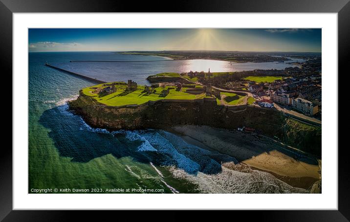 Aerial Shot of Tynemouth and the Priory Framed Mounted Print by Keith Dawson