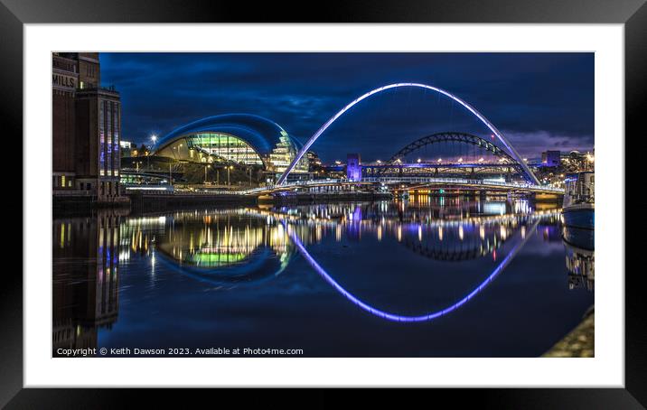 Newcastle & Gateshead Quayside Framed Mounted Print by Keith Dawson