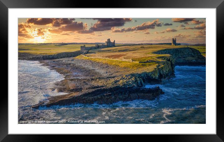Dunstanburgh Castle  Framed Mounted Print by Keith Dawson