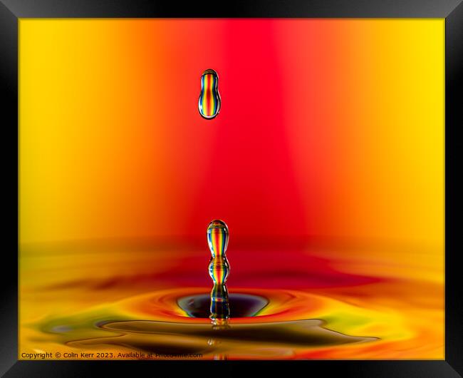 High intensity water drop image Framed Print by Colin Kerr