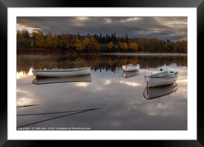 Loch Ruskie Boats at Dawn Framed Mounted Print by Colin Kerr