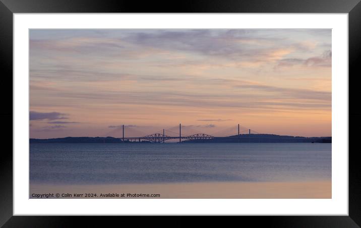 Forth birdges at sunrise Framed Mounted Print by Colin Kerr