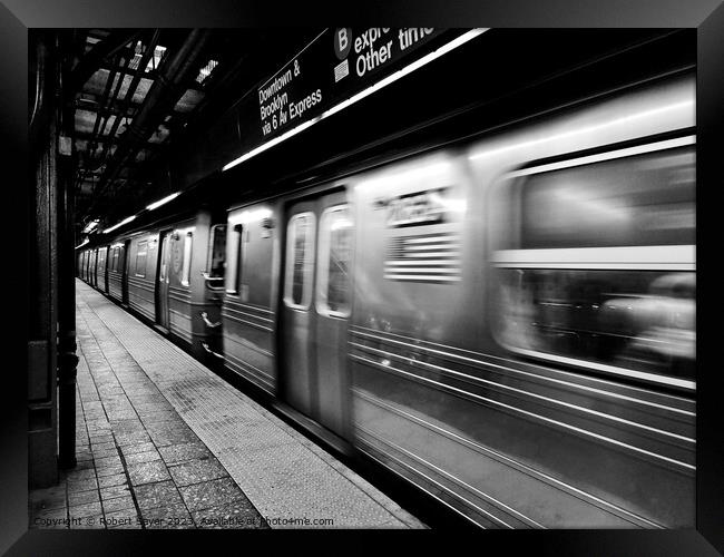 New York City subway train Framed Print by Robert Sayer