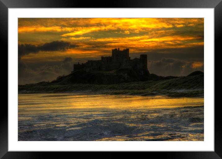               Bamburgh castle sunrise              Framed Mounted Print by CHRIS ANDERSON