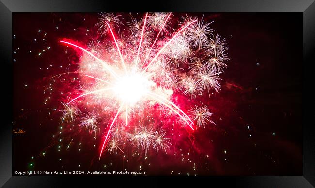 Dark fireworks Framed Print by Man And Life