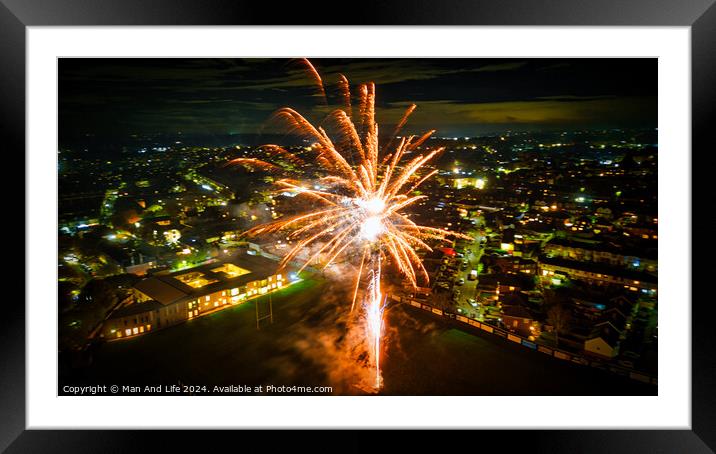Dark fireworks Framed Mounted Print by Man And Life
