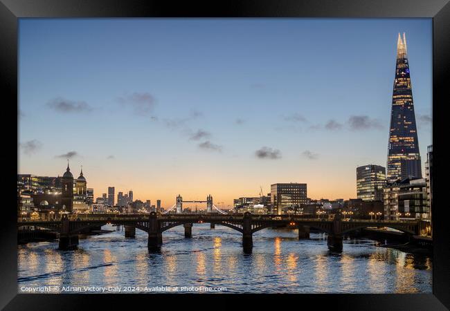 River Thames, London at Sunrise  Framed Print by Adrian Victory-Daly