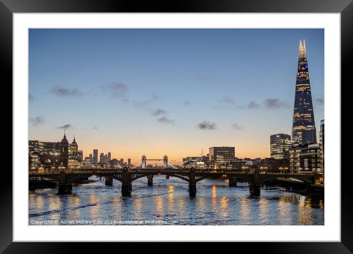 River Thames, London at Sunrise  Framed Mounted Print by Adrian Victory-Daly