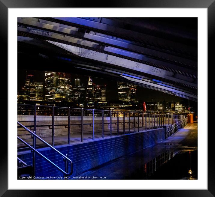 The City of London from Blackfriars Railway Bridge Framed Mounted Print by Adrian Victory-Daly
