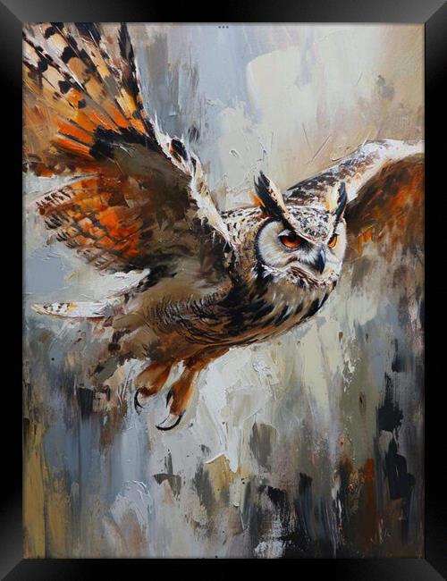 Owl in flightAnimal  Framed Print by Steve Ditheridge