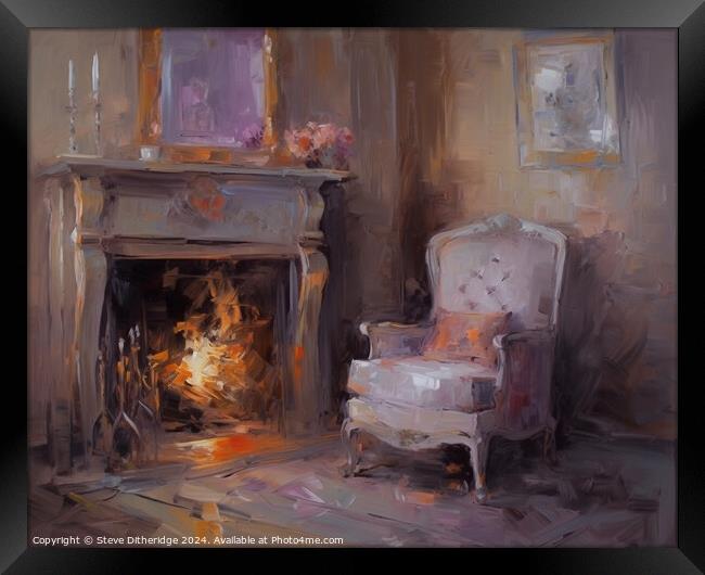 Fireside chair  Framed Print by Steve Ditheridge