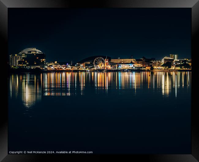 Cardiff bay by night  Framed Print by Neil McKenzie