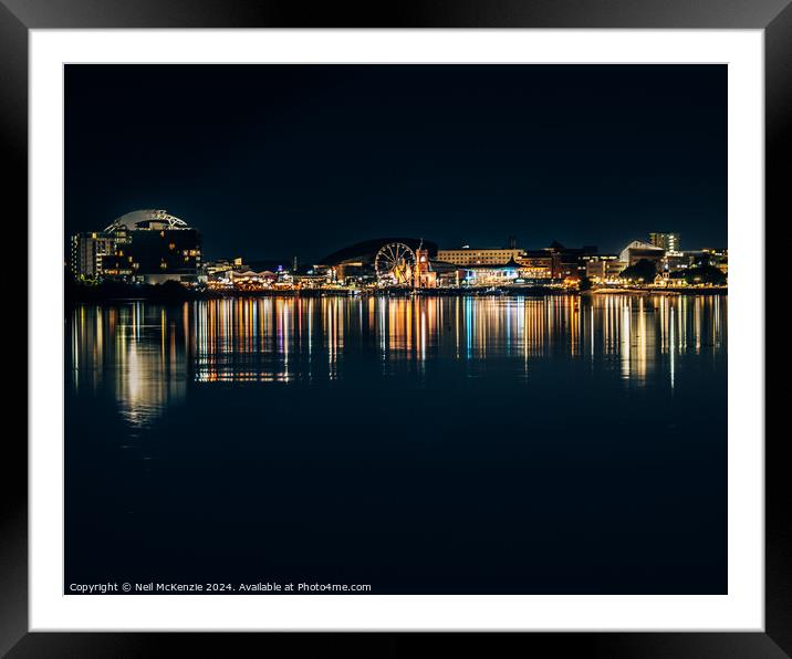 Cardiff bay by night  Framed Mounted Print by Neil McKenzie