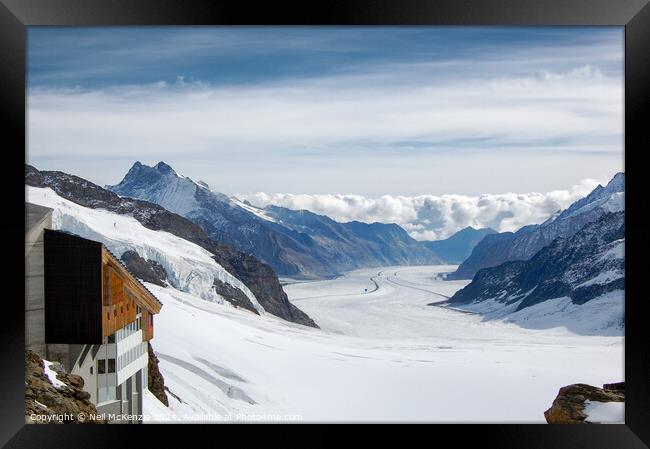 Snow and glazier in the alps Framed Print by Neil McKenzie